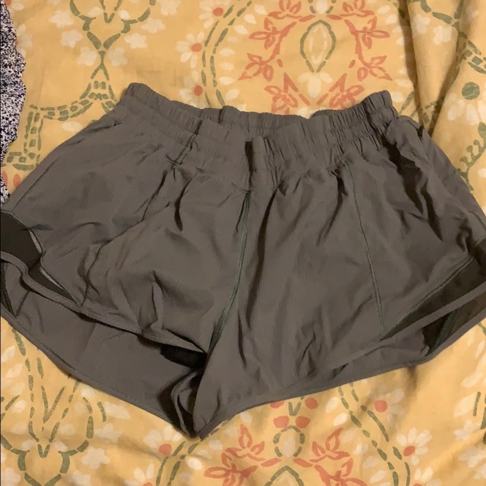 Gray running shorts